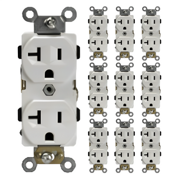 Enerlites Industrial Grade Heavy Duty 20A Duplex Receptacle, 5-20R